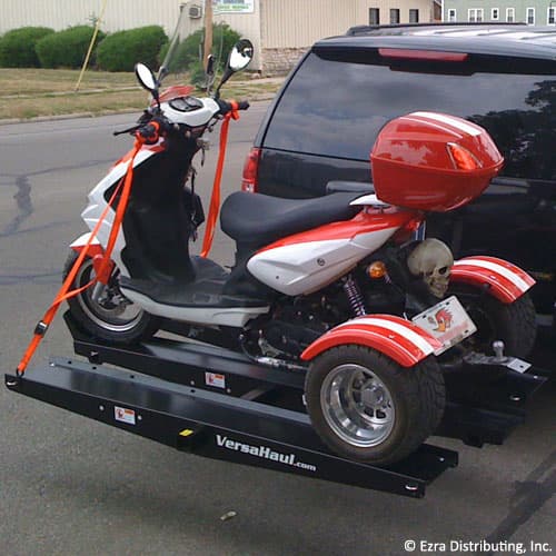 VersaHaul Trike Scooter carrier loaded with trike on back of SUV