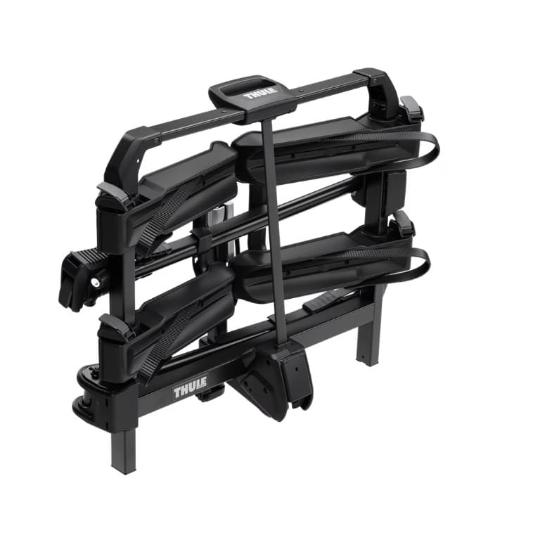 Thule OutPace folded up in vertical position on white background