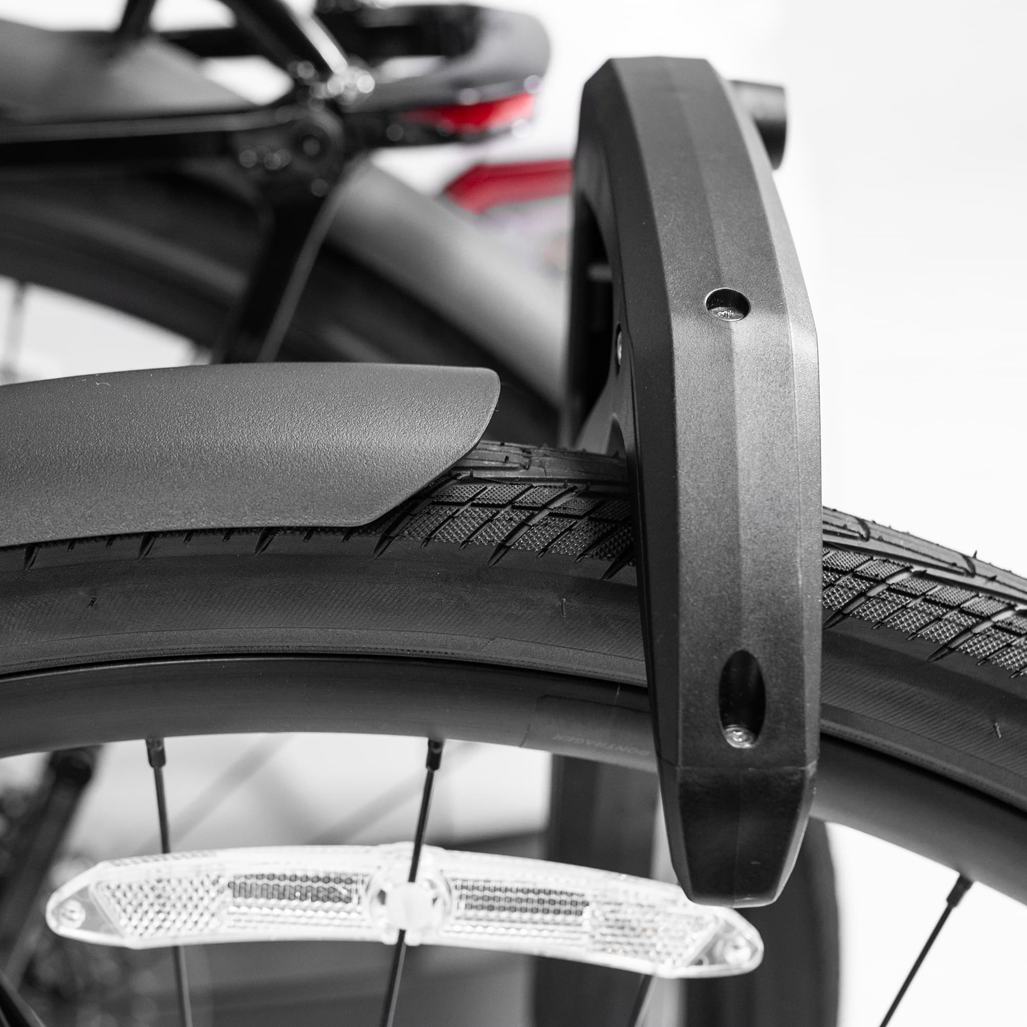 close up of SuperClamp G4 arm over wheel