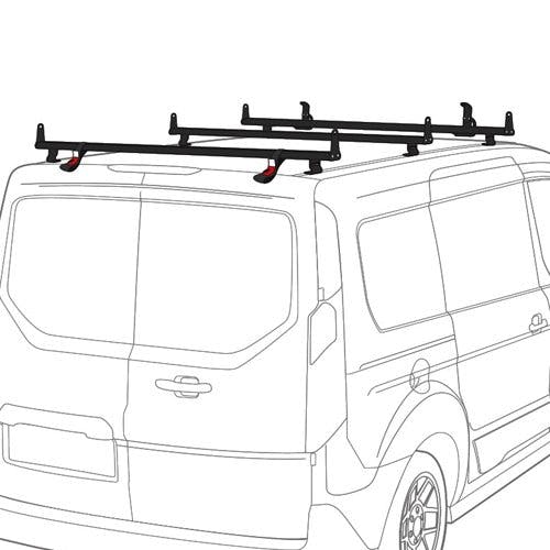 Vantech Ford Transit Connect 2014+ - 3 Bar Aluminum Ladder Rack w/Side Stops J2203
